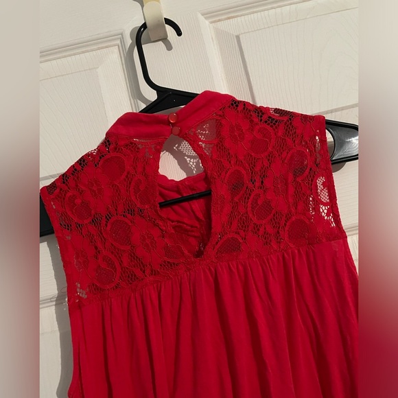 RED lace dress short and flowy - Picture 4 of 4